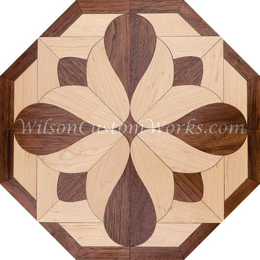 Wilson Custom Works hardwood wood floor inlay medallion Hollander octagon tile design